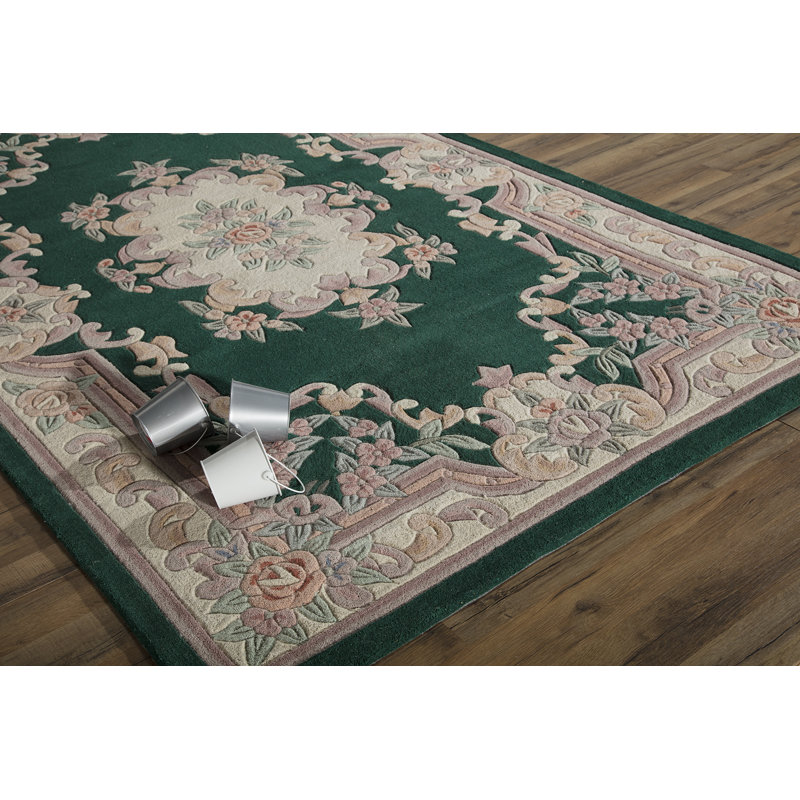The Conestoga Trading Co. Oriental Handmade Tufted Wool Emerald Green